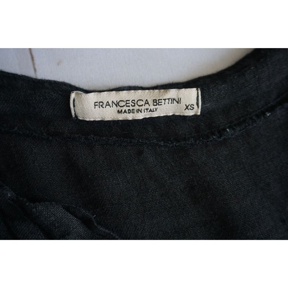 Francesca Bettini Made In Italy Black Linen Dress, Size XS - Picture 2 of 6